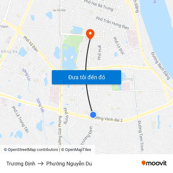Trương Định to Phường Nguyễn Du map