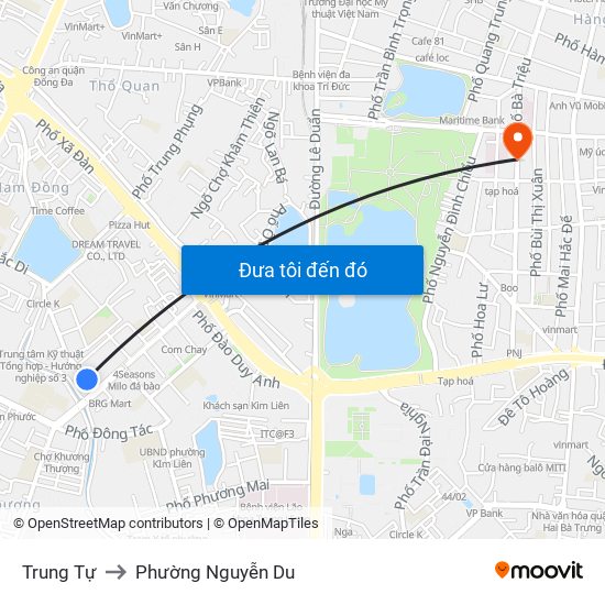 Trung Tự to Phường Nguyễn Du map
