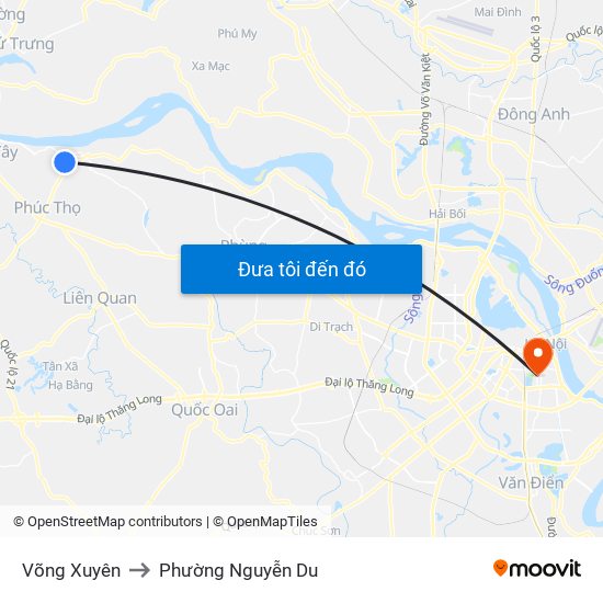 Võng Xuyên to Phường Nguyễn Du map