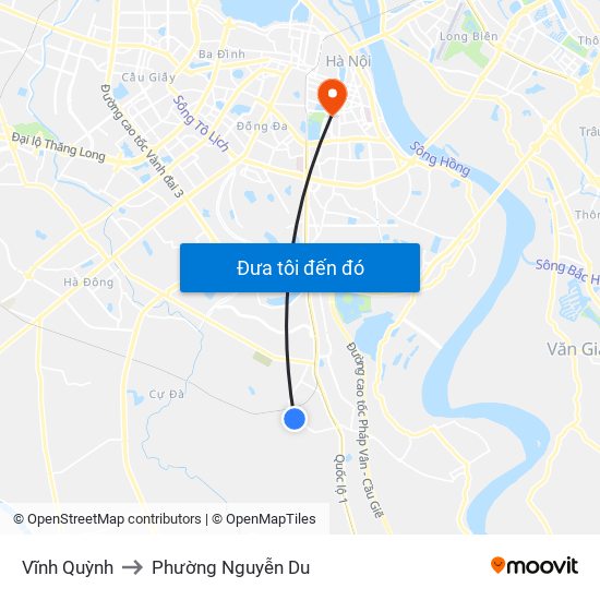 Vĩnh Quỳnh to Phường Nguyễn Du map