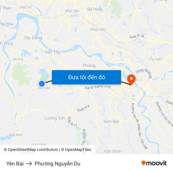 Yên Bài to Phường Nguyễn Du map