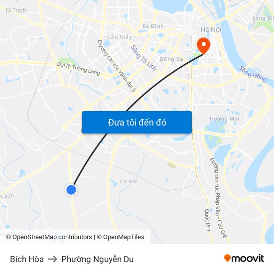Bích Hòa to Phường Nguyễn Du map