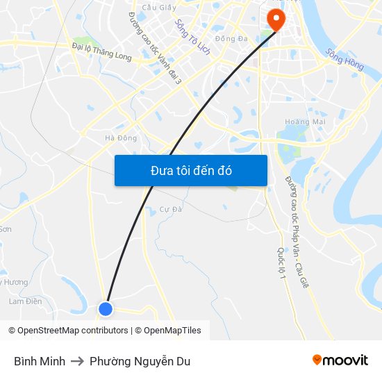 Bình Minh to Phường Nguyễn Du map