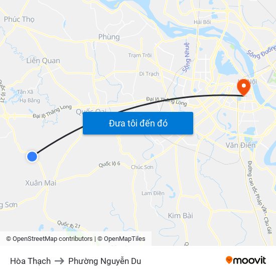 Hòa Thạch to Phường Nguyễn Du map