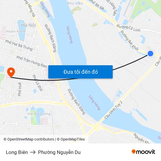 Long Biên to Phường Nguyễn Du map