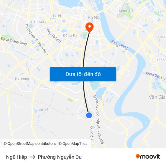 Ngũ Hiệp to Phường Nguyễn Du map