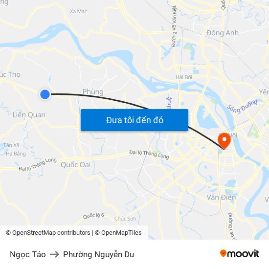 Ngọc Tảo to Phường Nguyễn Du map