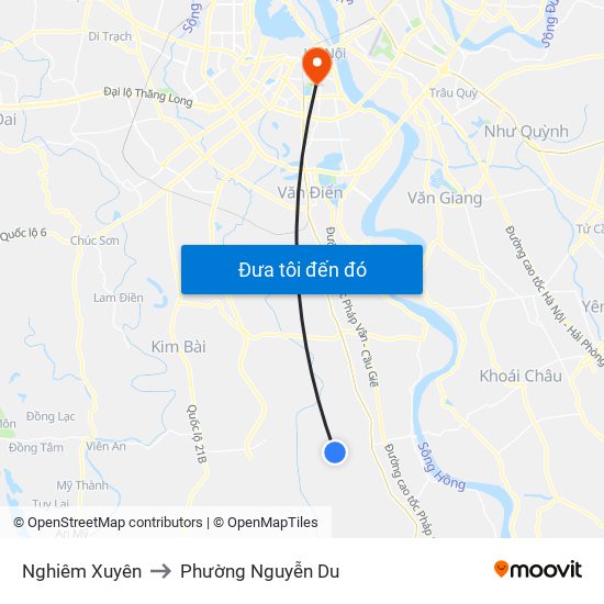 Nghiêm Xuyên to Phường Nguyễn Du map