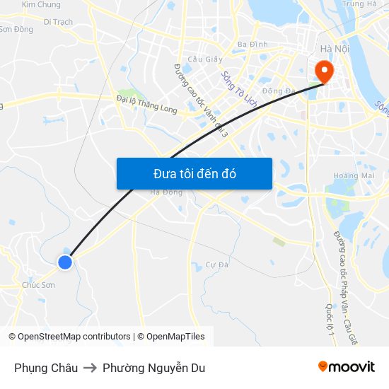 Phụng Châu to Phường Nguyễn Du map