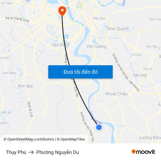 Thụy Phú to Phường Nguyễn Du map