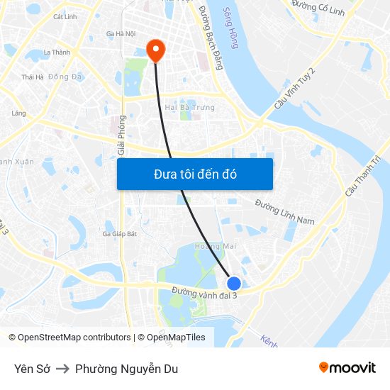 Yên Sở to Phường Nguyễn Du map