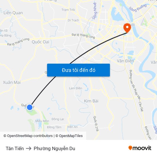 Tân Tiến to Phường Nguyễn Du map