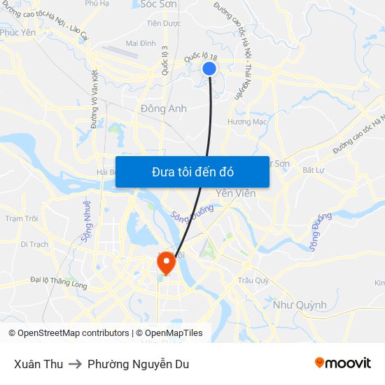 Xuân Thu to Phường Nguyễn Du map