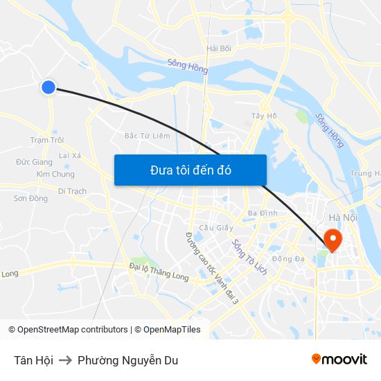 Tân Hội to Phường Nguyễn Du map