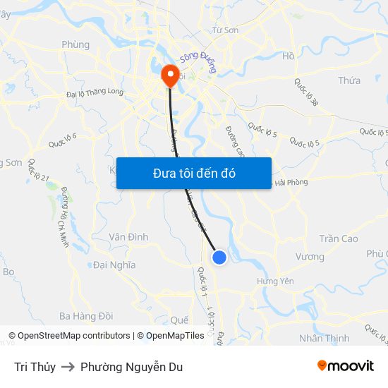 Tri Thủy to Phường Nguyễn Du map