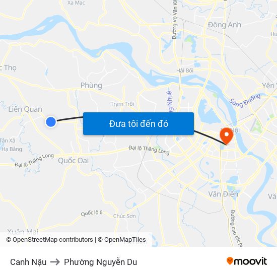 Canh Nậu to Phường Nguyễn Du map