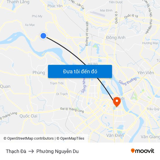 Thạch Đà to Phường Nguyễn Du map