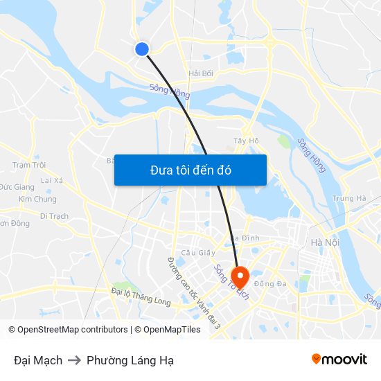 Đại Mạch to Phường Láng Hạ map