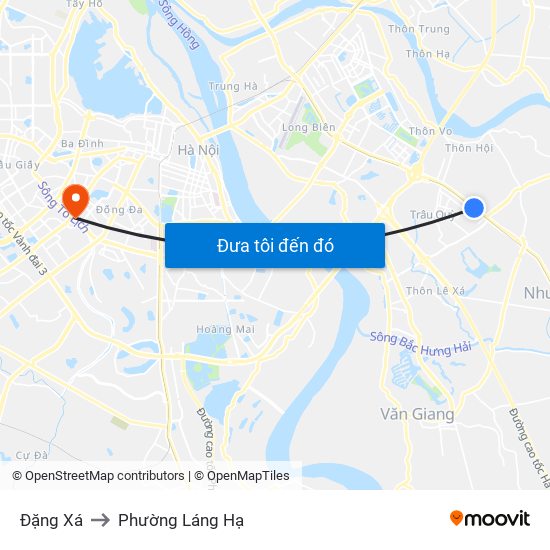 Đặng Xá to Phường Láng Hạ map