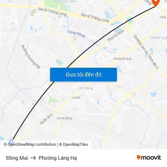 Đồng Mai to Phường Láng Hạ map