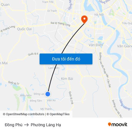 Đồng Phú to Phường Láng Hạ map