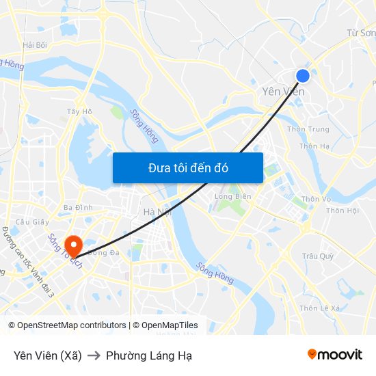 Yên Viên (Xã) to Phường Láng Hạ map
