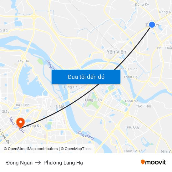 Đông Ngàn to Phường Láng Hạ map