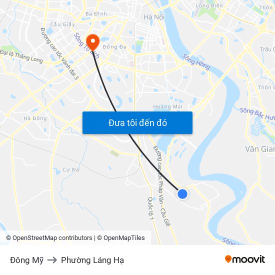 Đông Mỹ to Phường Láng Hạ map