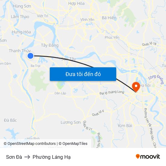 Sơn Đà to Phường Láng Hạ map
