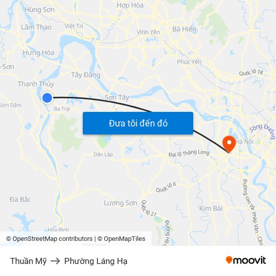 Thuần Mỹ to Phường Láng Hạ map