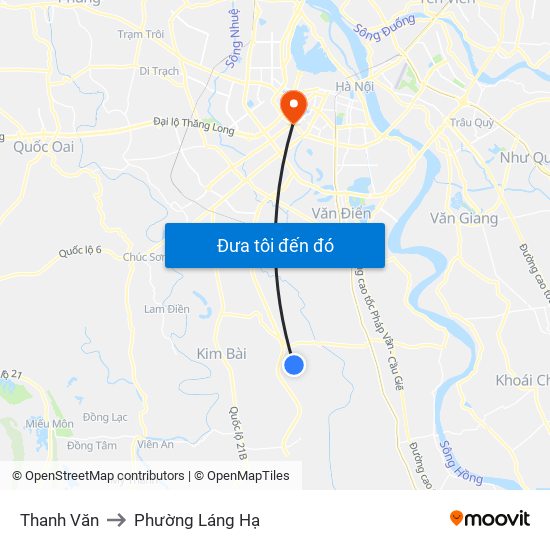 Thanh Văn to Phường Láng Hạ map
