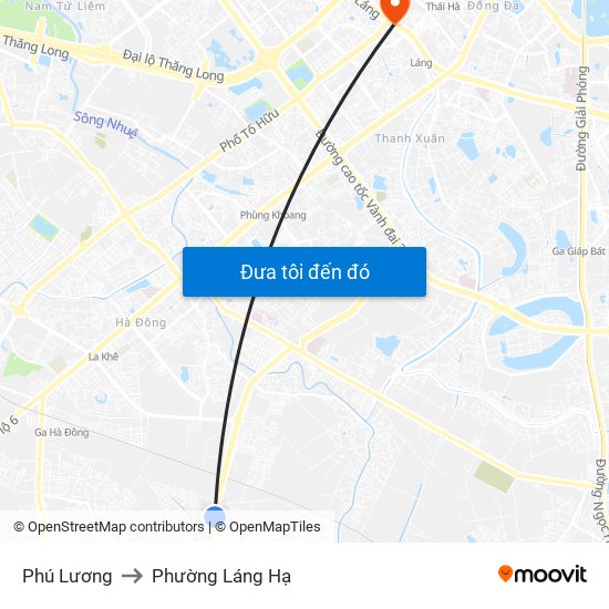 Phú Lương to Phường Láng Hạ map