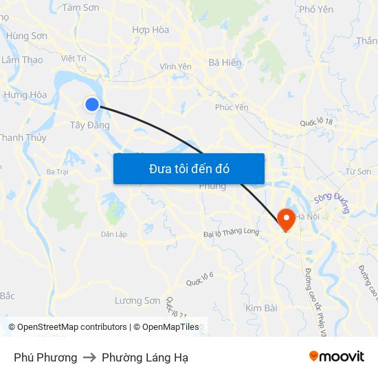 Phú Phương to Phường Láng Hạ map