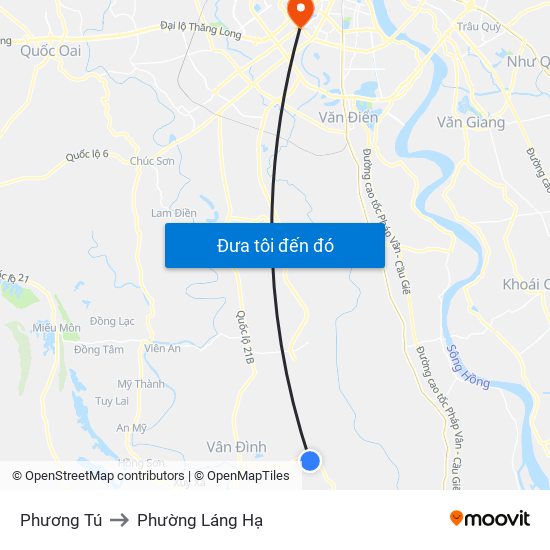 Phương Tú to Phường Láng Hạ map