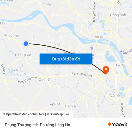 Phụng Thượng to Phường Láng Hạ map