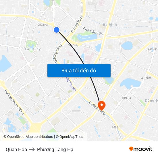 Quan Hoa to Phường Láng Hạ map