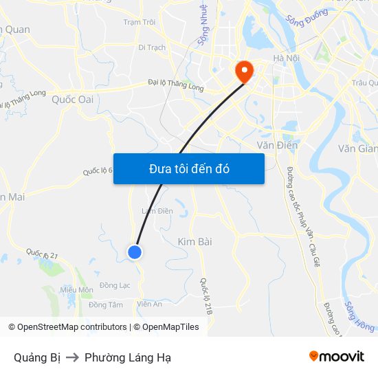 Quảng Bị to Phường Láng Hạ map