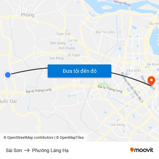 Sài Sơn to Phường Láng Hạ map