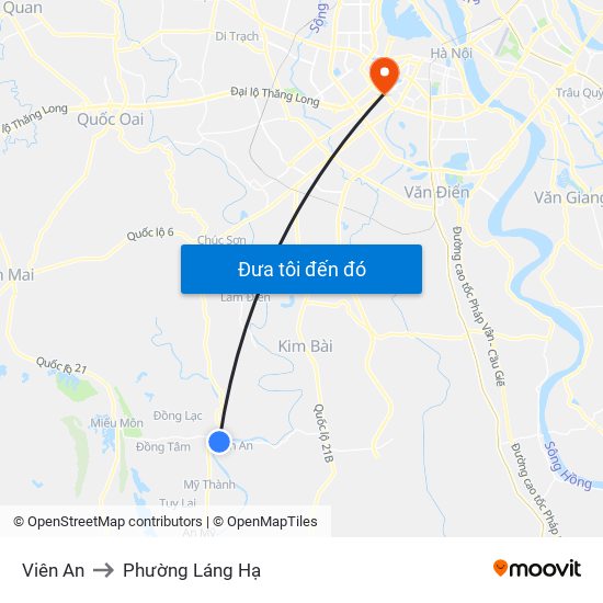 Viên An to Phường Láng Hạ map