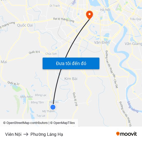 Viên Nội to Phường Láng Hạ map