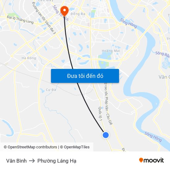 Văn Bình to Phường Láng Hạ map