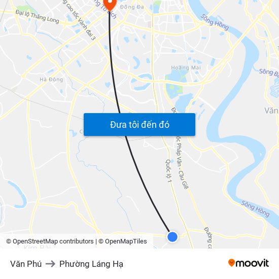 Văn Phú to Phường Láng Hạ map