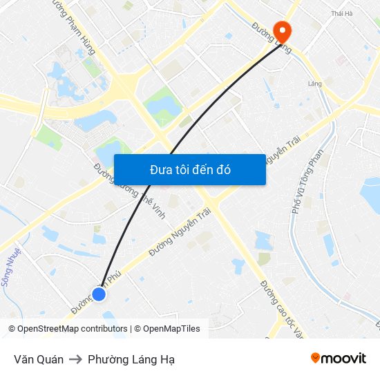 Văn Quán to Phường Láng Hạ map