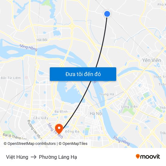 Việt Hùng to Phường Láng Hạ map