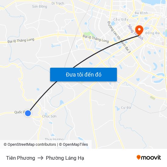Tiên Phương to Phường Láng Hạ map