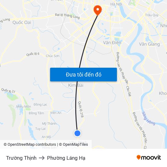 Trường Thịnh to Phường Láng Hạ map