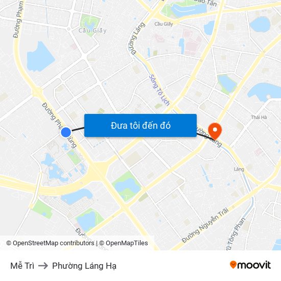 Mễ Trì to Phường Láng Hạ map