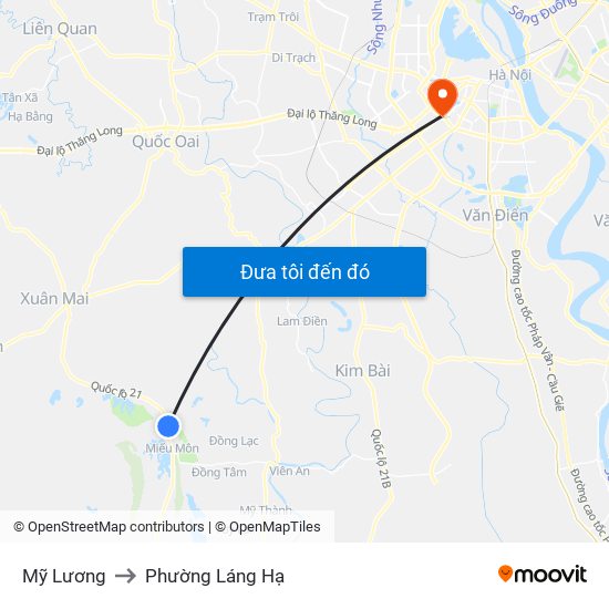 Mỹ Lương to Phường Láng Hạ map