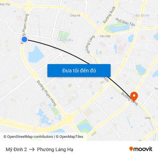 Mỹ Đình 2 to Phường Láng Hạ map