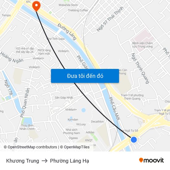 Khương Trung to Phường Láng Hạ map